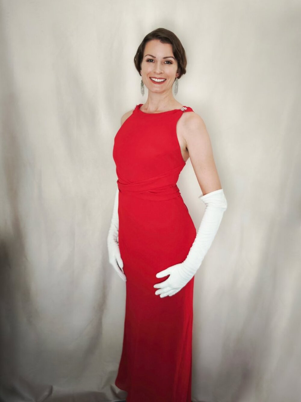 Jessica McClintock Vintage Red Dress Size 4